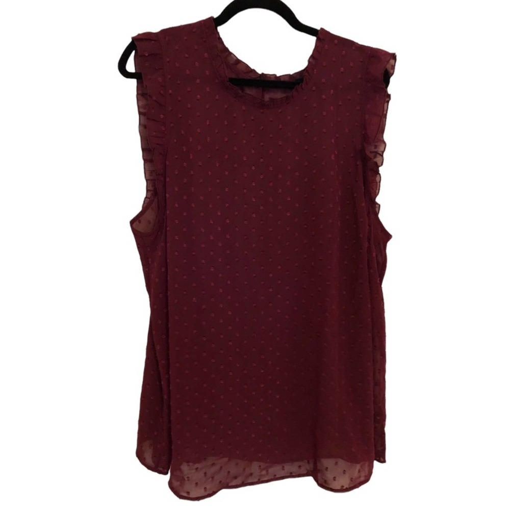 Torrid Burgundy Sheer Blouse Plus Size 3 (XXXL)
